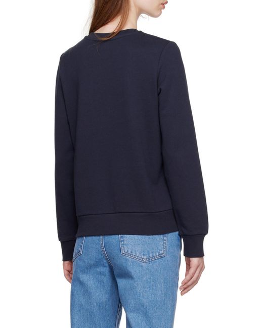 A.P.C. Blue Flocked Logo Crewneck Sweatshirt