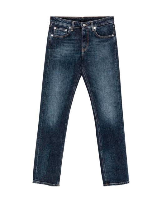 Dondup Blue Coco Faded Straight-Leg Jeans