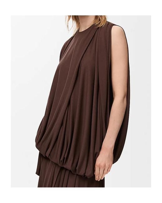 Loewe Brown Draped Blouse