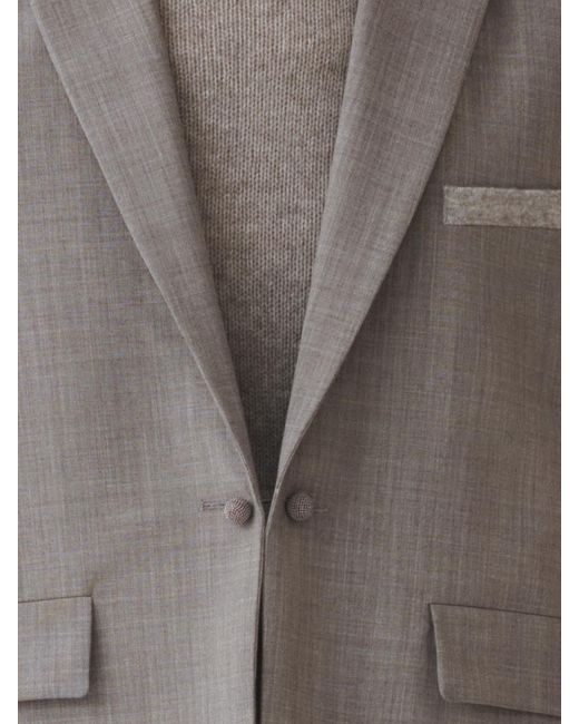 Fabiana Filippi Gray Single-Breasted Suit Jacket