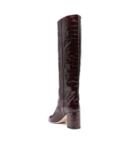 Paris Texas Brown Anja Embossed Knee-Length Boots