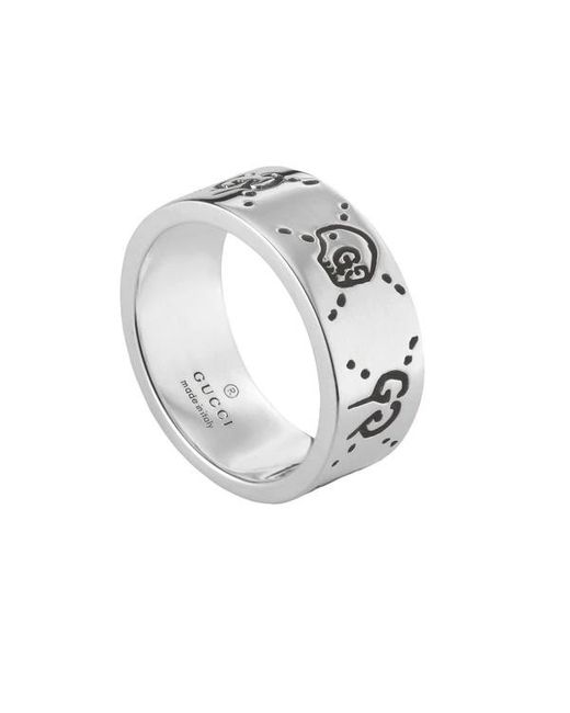 Gucci White Ghost Logo Ring