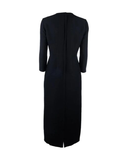 Fabiana Filippi Black Long-Sleeves Midi Dress