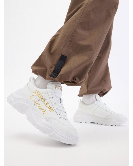 Versace Jeans White Couture Logo Chunky Sneakers