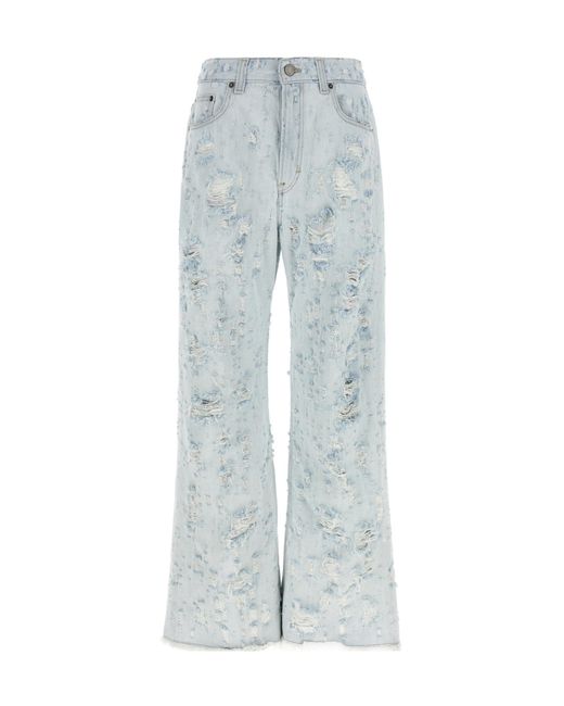 Haikure Blue Winny Distressed Wide-Leg Jeans