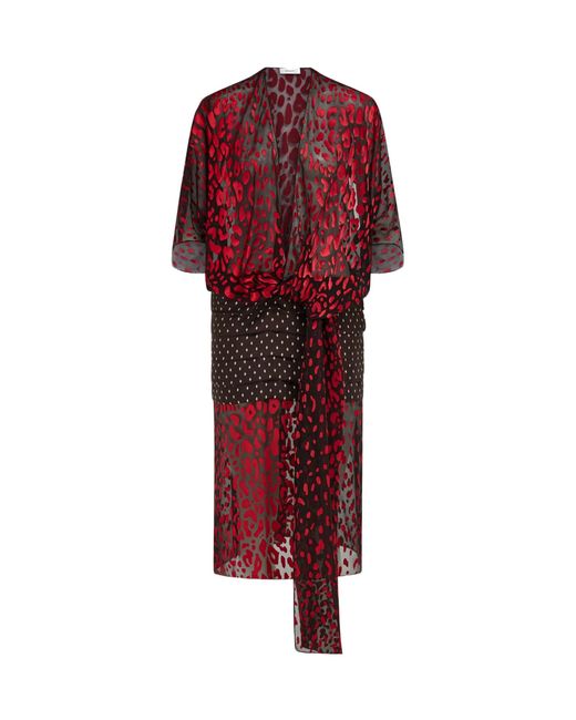 Ferragamo Red Silk And Viscose Dress