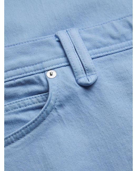 Brioni Blue Five-Pocket Logo-Patch Jeans for men