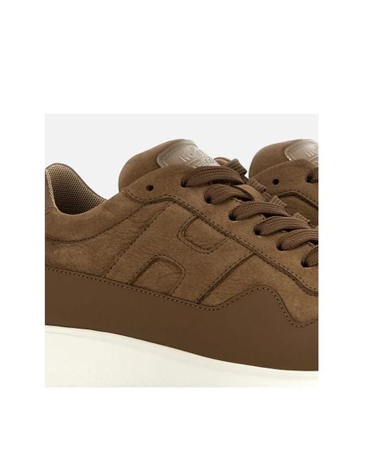 Hogan Brown Interactive 3 Lace-Up Sneakers for men