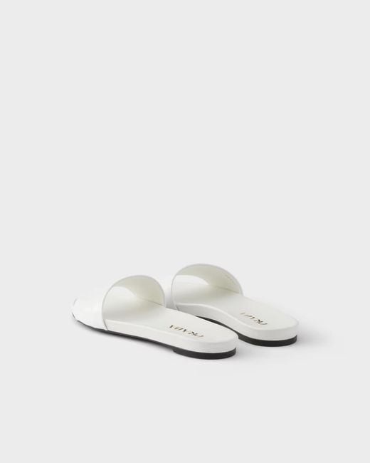 Prada White Slip-On Sandals