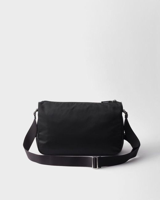 Prada Black Large Re-Nylon And Saffiano Leather Shoulder Bag for men