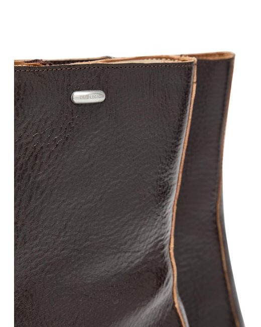 Our Legacy Brown Camion Grained Leather Ankle Boots for men
