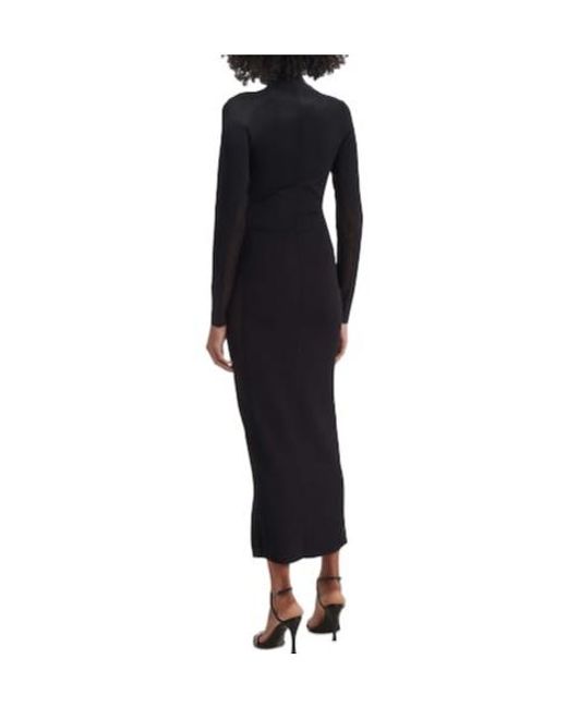Stella McCartney Black Mesh-Paneled Knitted Maxi Dress