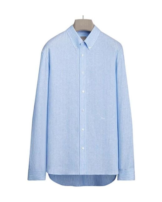 Dior Blue Iviera Shirt With Embroidery for men