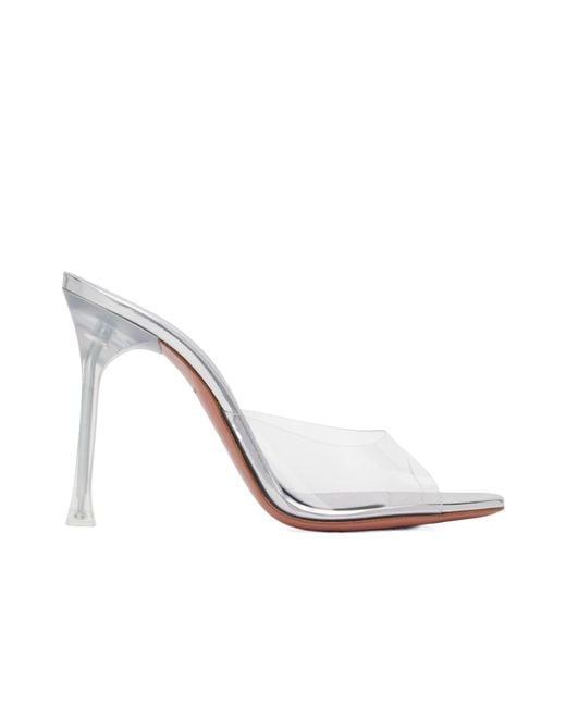AMINA MUADDI White Open-Toed High-Heeled Sandals