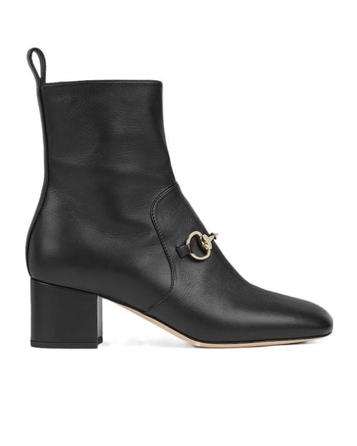 Gucci Black Horsebit Ankle Boots