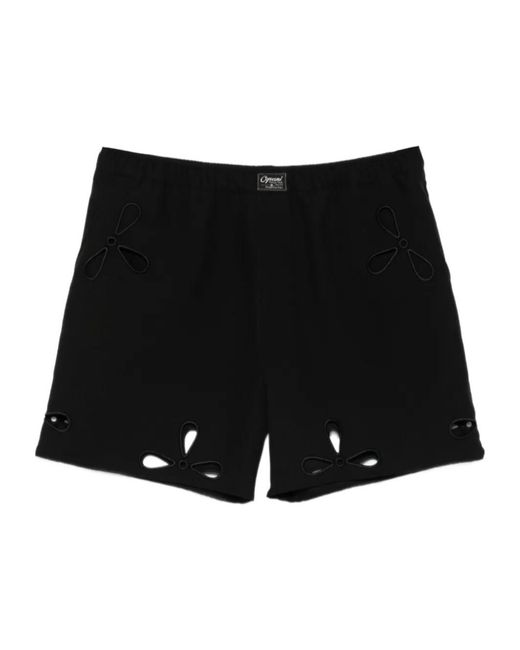 Coperni Black Petal Cut-Out Shorts for men