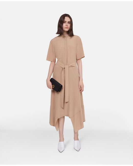 Stella McCartney Natural Silk Shirt Midi Dress