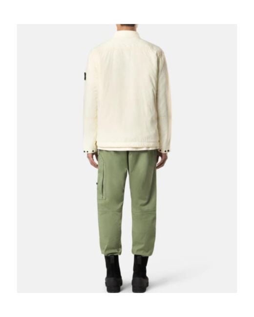 Stone Island White Logo Patch Long-Sleeved Jacket for men