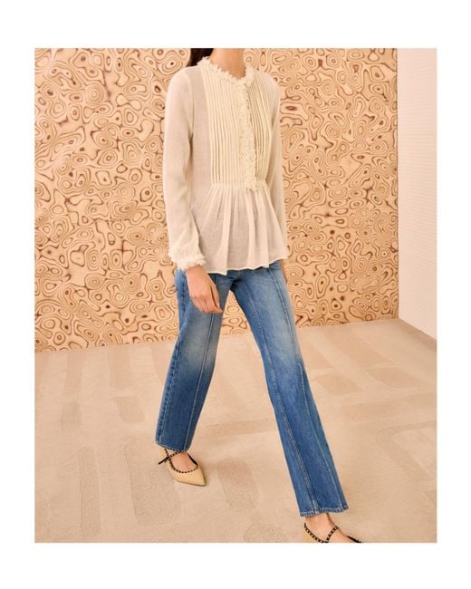 Ulla Johnson Natural Ruffled Blouse