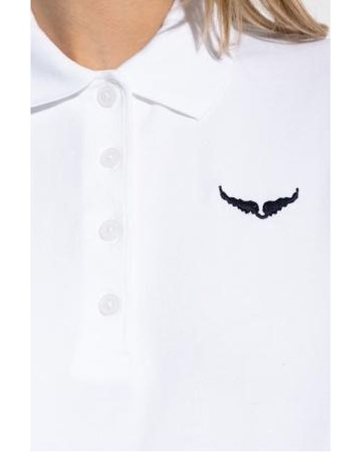 Zadig & Voltaire White Mirta Polo Shirt