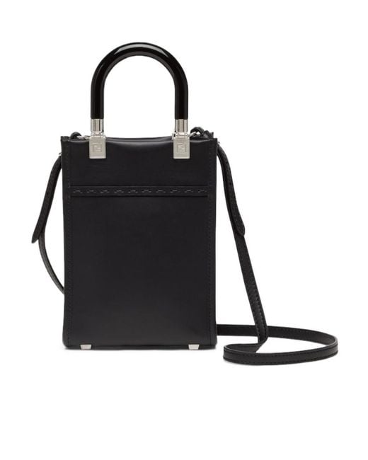 Fendi Black Sunshine Mini Shopper Tote Bag