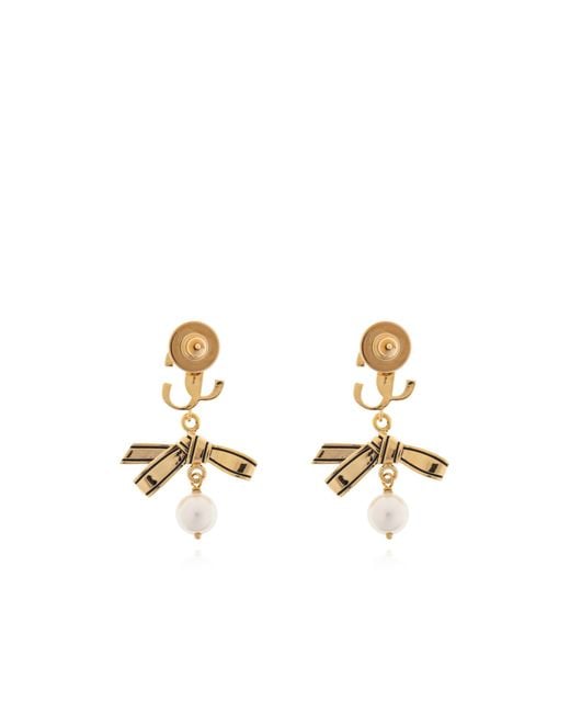 Jimmy Choo Metallic Bow Pendant Earrings