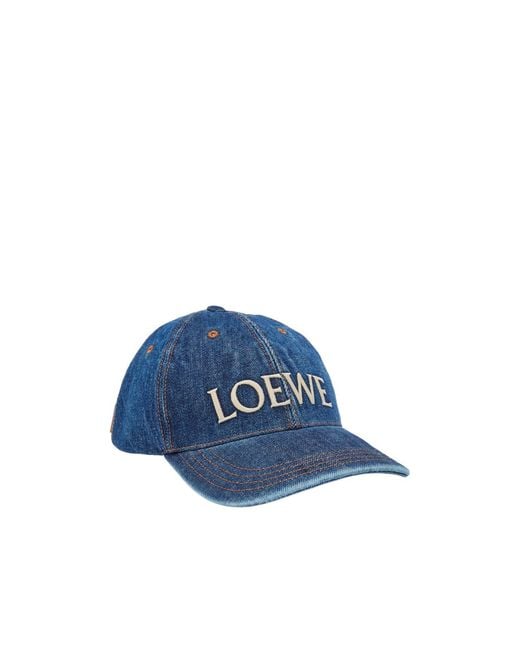 Loewe Blue Logo-Embroidered Denim Cap for men