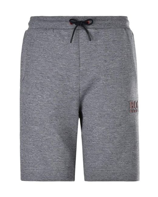 Boss Gray Logo Straight Shorts for men