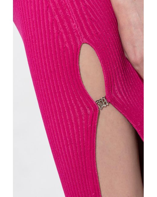 M I S B H V Pink Cut-Out Detail Long Dress