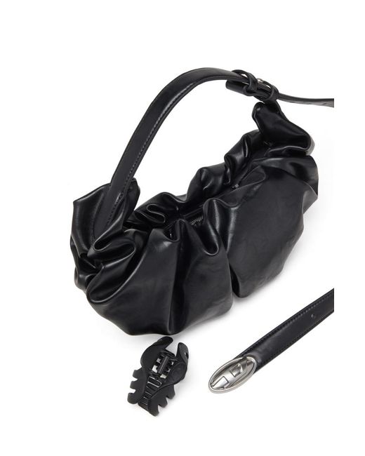 DIESEL Black Grab D Hobo Shoulder Bag