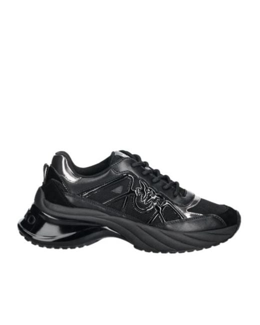 Pinko Black Logo Detailed Lace-Up Sneakers