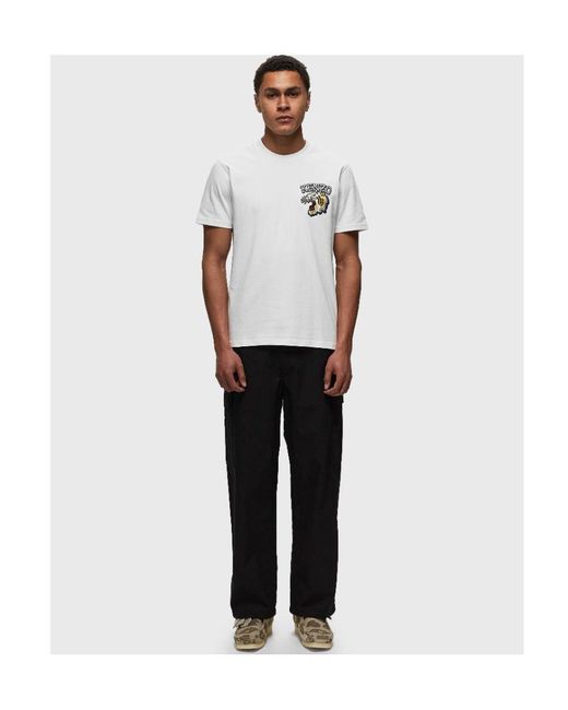 KENZO White Logo Embroidered Crewneck T-Shirt for men