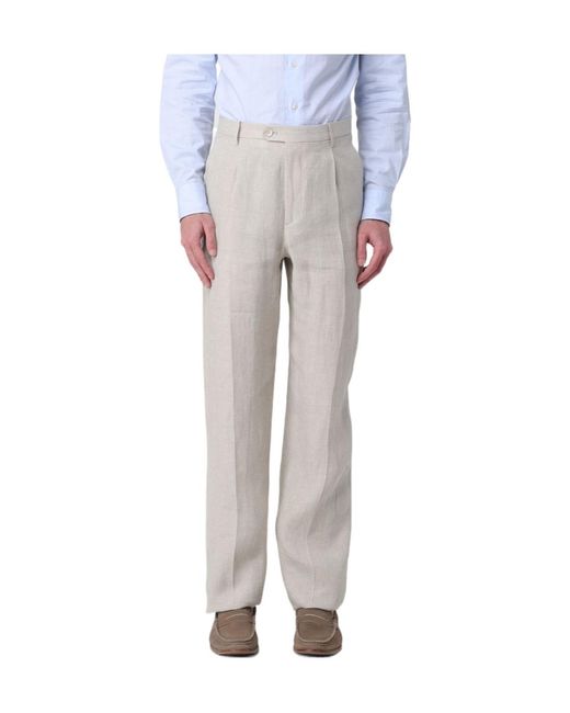 Etro Gray Tapered Pleated Pants for men