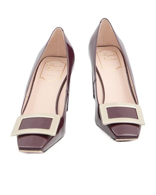 Roger Vivier Pink Logo Engraved Block Heeled Pumps