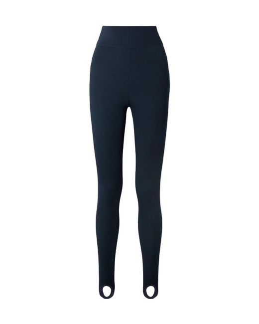 Dries Van Noten Blue Elastic Waist Leggings