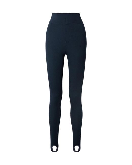 Dries Van Noten Blue Elastic Waist Leggings
