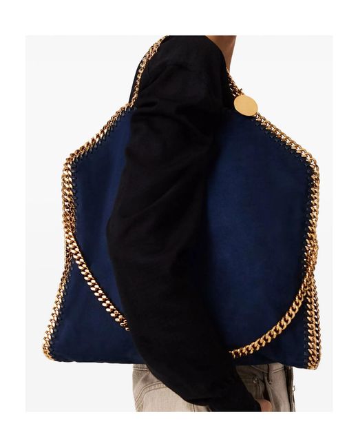 Stella McCartney Blue Falabella Chain-Trim Tote Bag