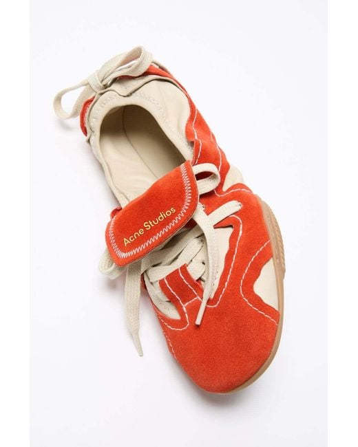Acne Red Suede Lace-Up Shoes