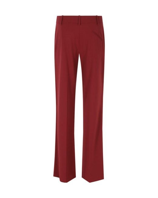 FEDERICA TOSI Red Casual Trousers With Belt Loops
