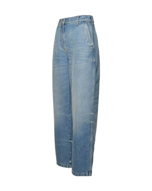 Palm Angels Blue Wide Leg Distressed Jeans