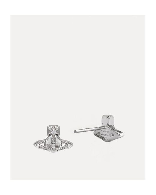 Vivienne Westwood White Spherical Butterfly Back Earrings