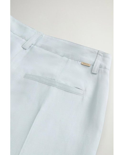 Woolrich Blue Belt-Loops Crease Straight Trousers