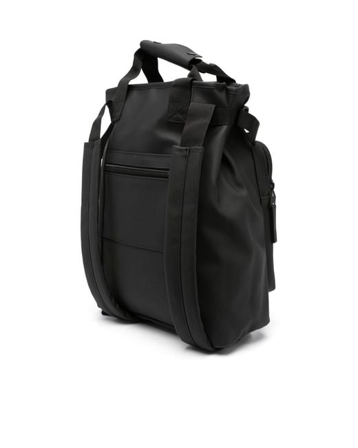 Rains Black Texel Tote Backpack for men