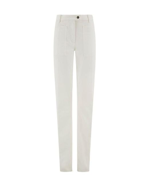 Ferragamo White Five-Pocket Pants