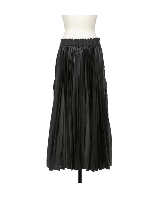 Sacai Black Twill Skirt