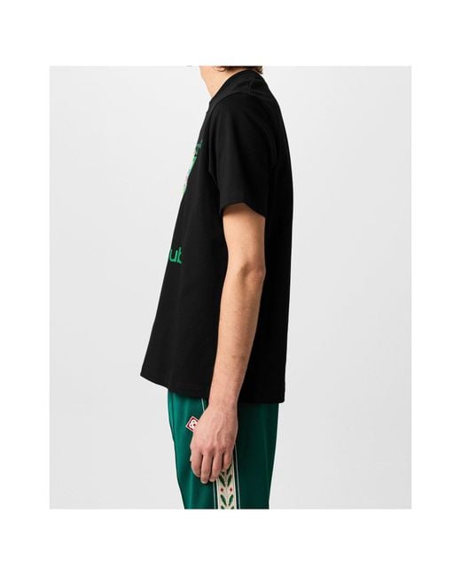 Casablanca Black Printed T-Shirt for men