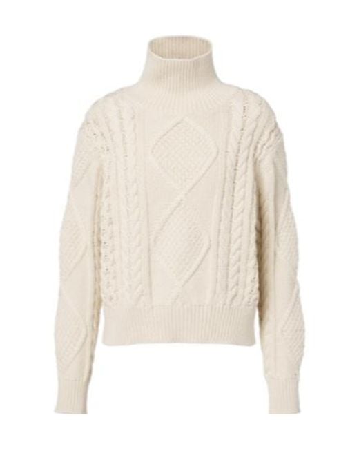 Nili Lotan White Kimmy Cable-Knit Cotton And Cashmere Sweater