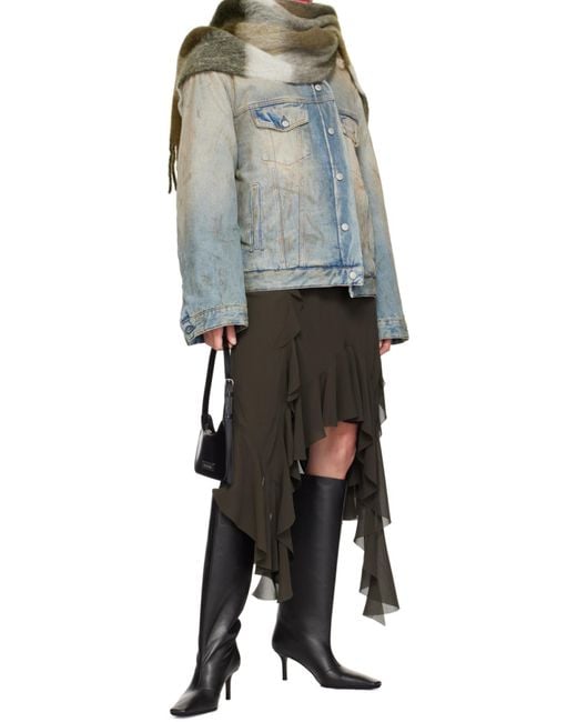 Acne Multicolor Checked Fringed-Edge Scarf for men