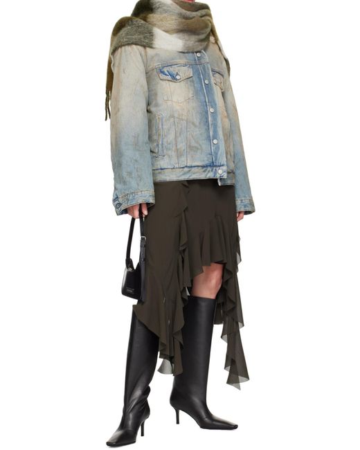 Acne Multicolor Checked Fringed-Edge Scarf for men