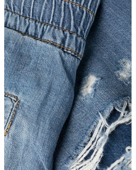 DIESEL Blue Distressed-Effect Denim Shorts for men